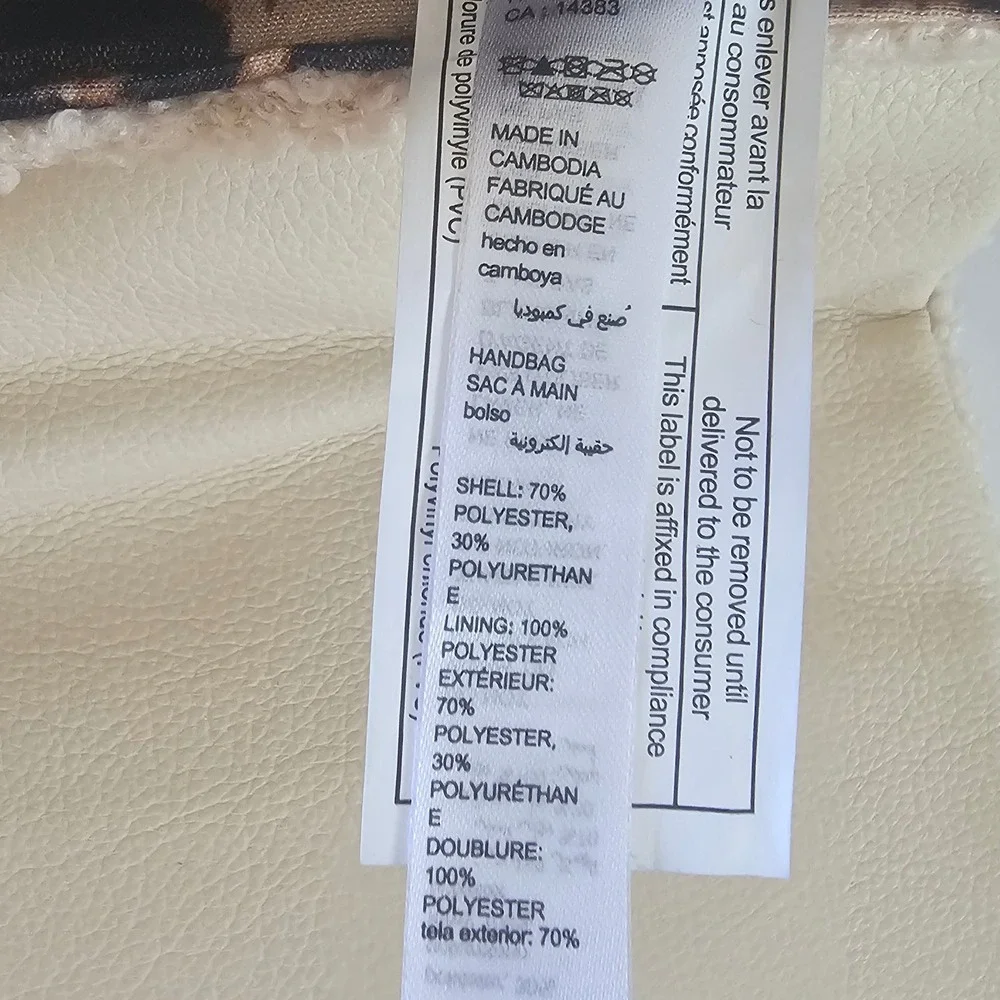 NWT Rachel Zoe Angelica Shoulder‎ Bag Purse Bone Beige Tufted Gold Chain Leopard - Picture 10 of 10